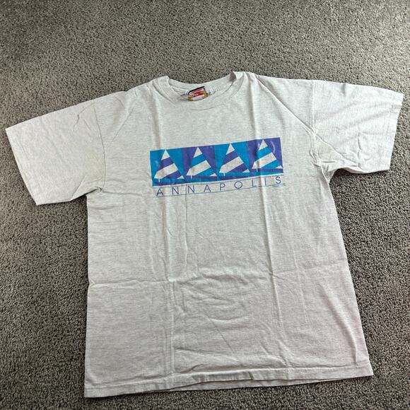 VINTAGE 1992 Annapolis Shirt Mens XL Gray Maryland Single Stitch Breezin Up * - Picture 2 of 13